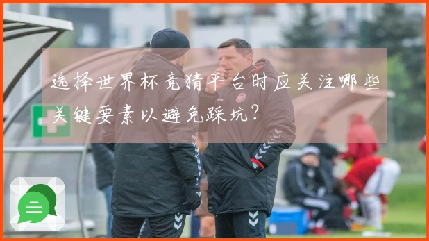 选择世界杯竞猜平台时应关注哪些关键要素以避免踩坑？