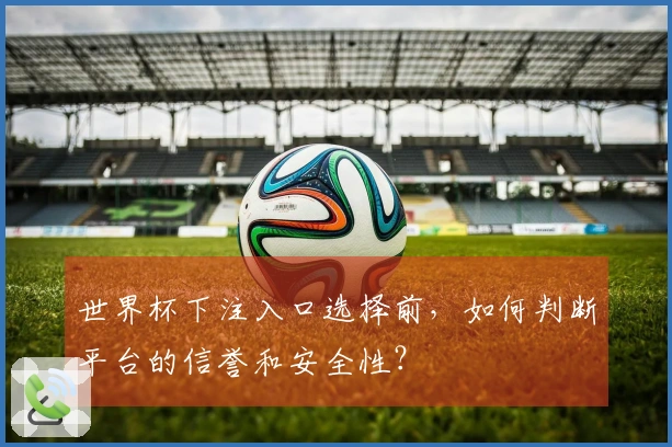 世界杯下注入口选择前，如何判断平台的信誉和安全性？